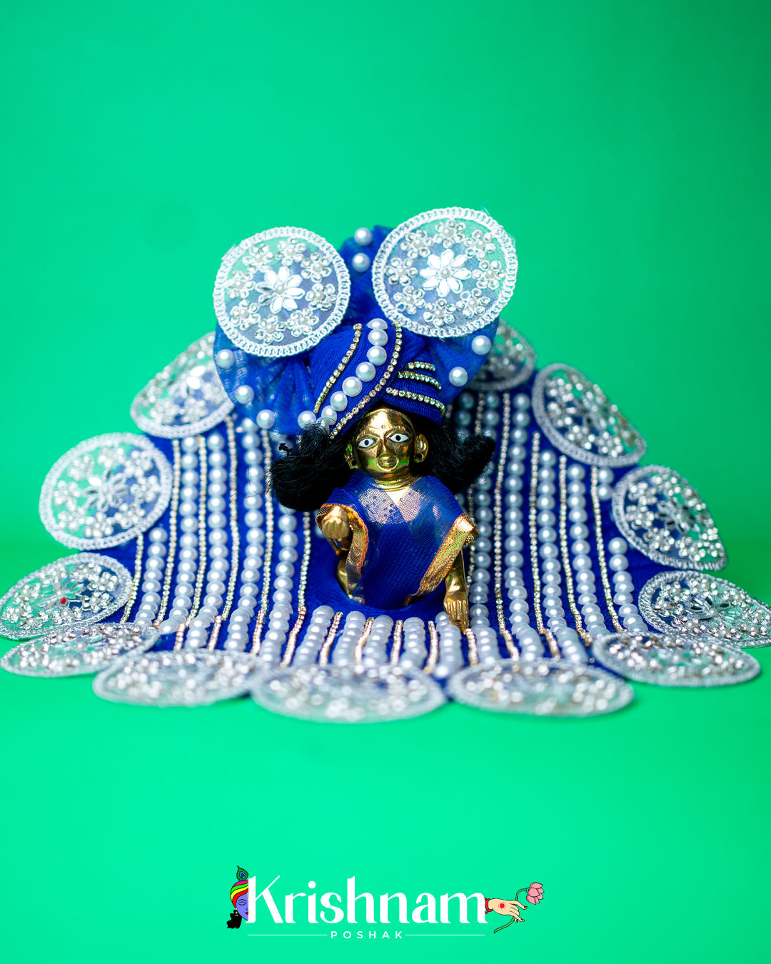 Royal Blue Heavy dress for laddu gopal ji Krishnam Poshak
