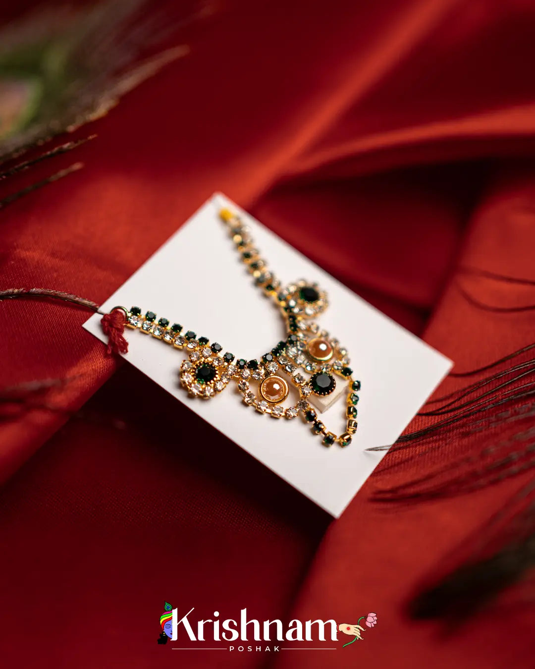 Kundan Heavy Mala for Shri Krishna, Radha & Laddu Gopal Ji (Size 2to5) - Krishnam Poshak