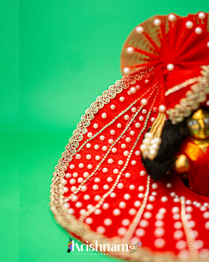 Red Heavy dress for laddu gopal ji Krishnam Poshak