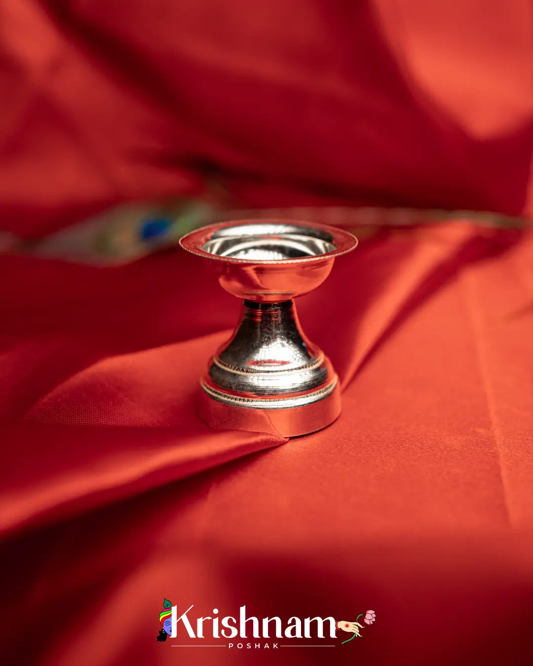 Silver Plain Aarti Diya for Sacred Offerings ( 18 Gram Approx ) - Krishnam Poshak