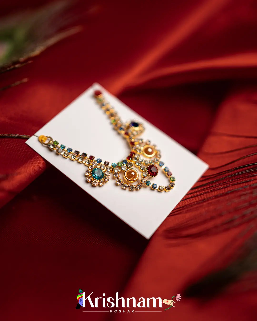 Kundan Heavy Mala for Shri Krishna, Radha & Laddu Gopal Ji (Size 2to5) - Krishnam Poshak