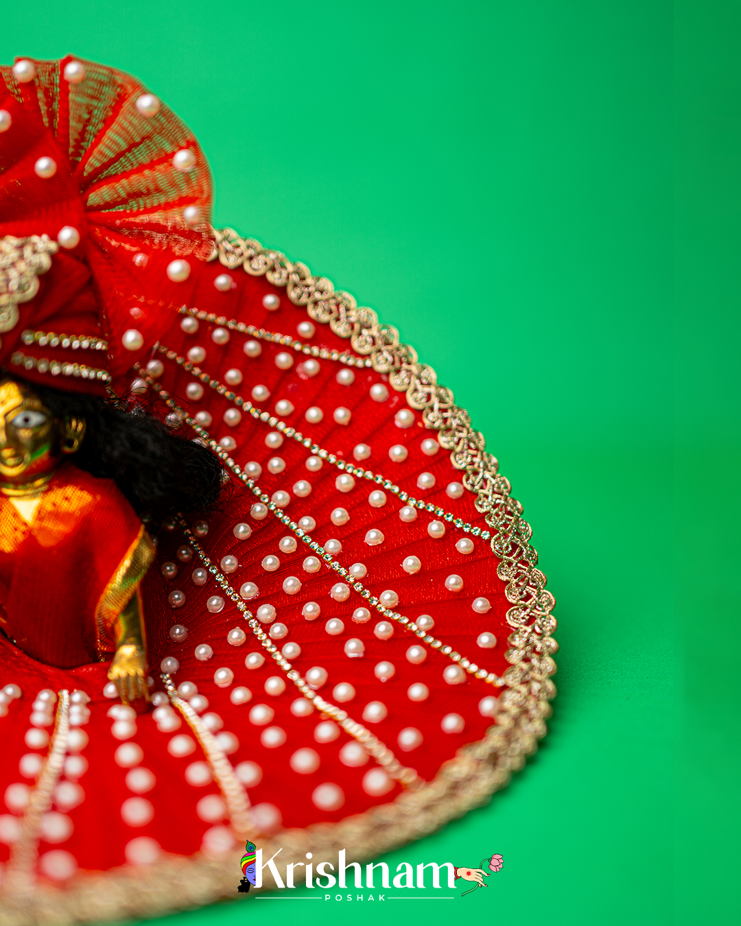 Red Heavy dress for laddu gopal ji Krishnam Poshak