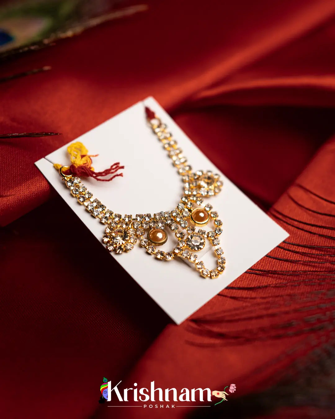 Kundan Heavy Mala for Shri Krishna, Radha & Laddu Gopal Ji (Size 2to5) - Krishnam Poshak