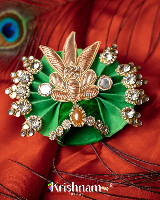 Handmade Heavy Shimar Pagdi For Shri Krishna & Laddu Gopal Ji - Lord of Universe