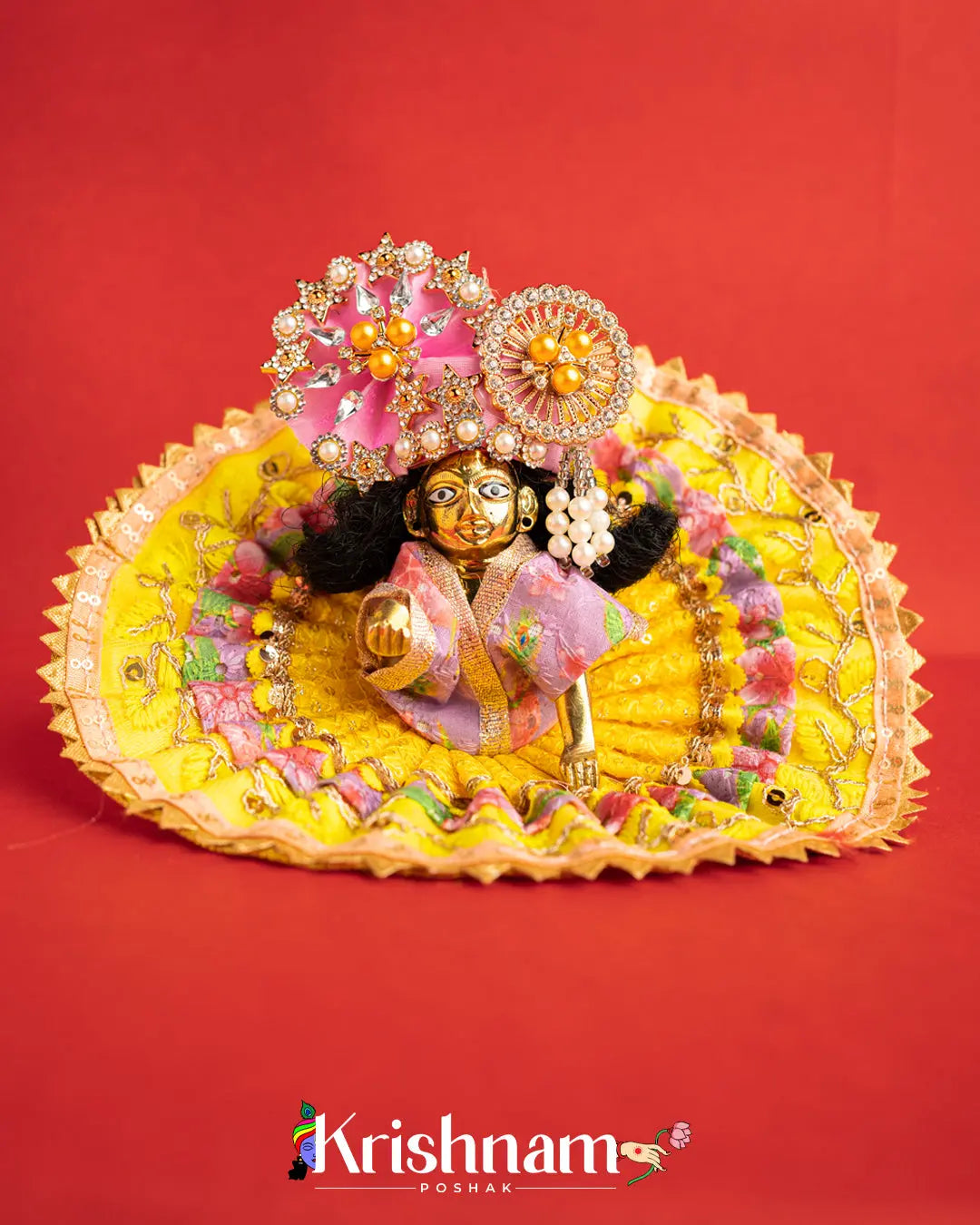 Cotton yellow Dress For Laddu Gopal (Without Pagdi ) - Lord of Universe