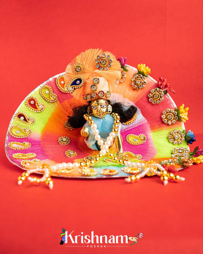 Multicolor Handmade Dress For Laddu Gopal (Pagdi & Patka Included) - Krishnam Poshak