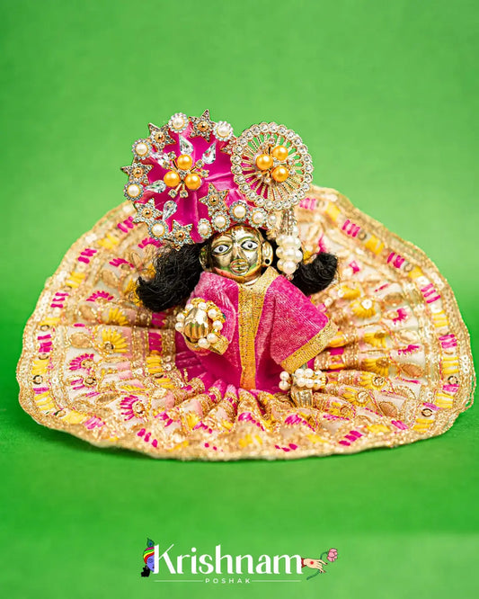 Velvet Pink Dress for Laddu Gopal (Pagdi Not Included) Lord of Universe