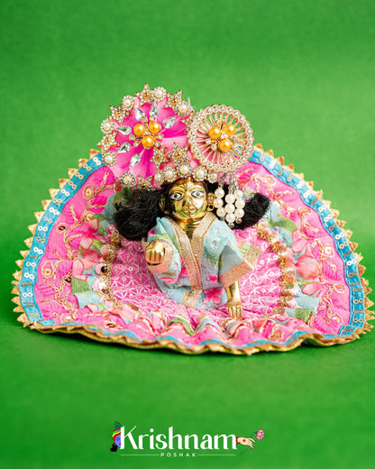 Cotton Baby Pink Dress For Laddu Gopal (Without Pagdi ) - Lord of Universe