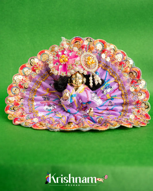 Net Purple Dress With Thread work For Laddu Gopal (Without Pagdi ) - Krishnam Poshak