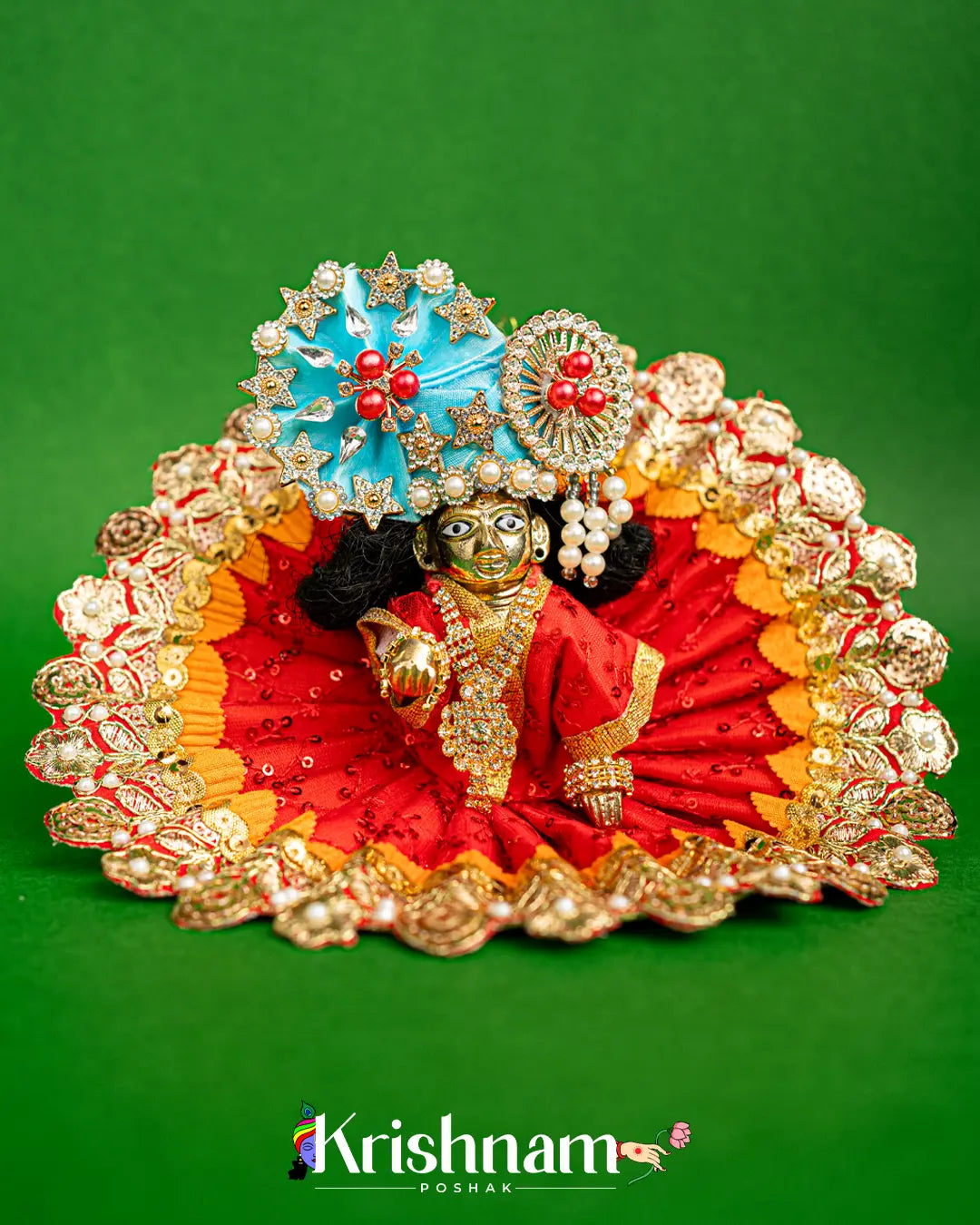 Laddu Gopal for Dress With Gotta Patti (6 Colors) (Pagdi Not Included) Krishnam Poshak