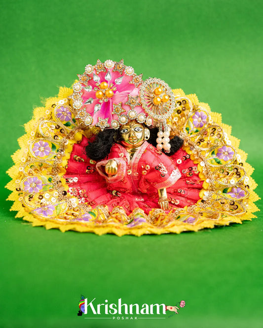 Red Net Dress For Laddu Gopal (Without Pagdi ) - Lord of Universe