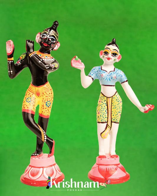 Brass Radha Krishna Idol With Tribhanga Posture (9 Inch) (5No) Lord of Universe