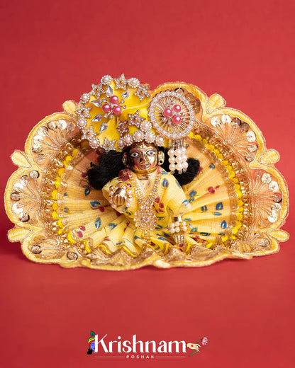 Yellow Kota Doria Dress for Laddu Gopal (Pagdi Not Included) Krishnam Poshak