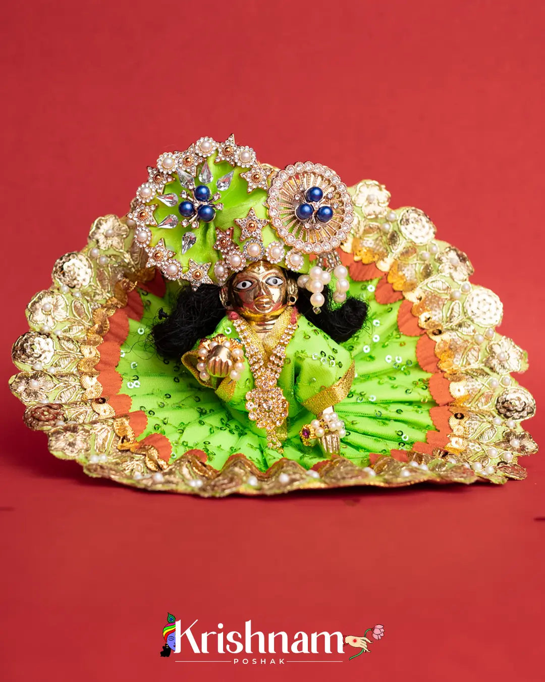 Laddu Gopal for Dress With Gotta Patti (6 Colors) (Pagdi Not Included) Krishnam Poshak