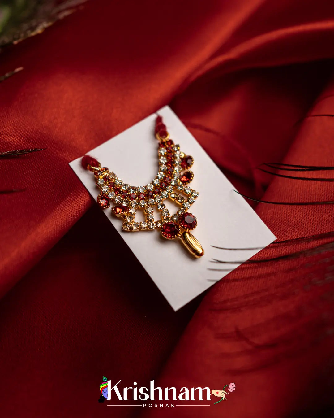 Kundan Round Neck Mala for Shri Krishna, Radha & Laddu Gopal Ji (Size 0to3) - Krishnam Poshak