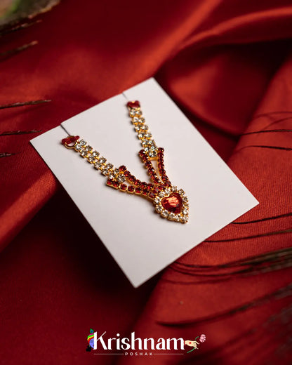 Kundan Heavy Heart Shape Mala for Shri Krishna, Radha & Laddu Gopal Ji (Size 2to5) - Krishnam Poshak