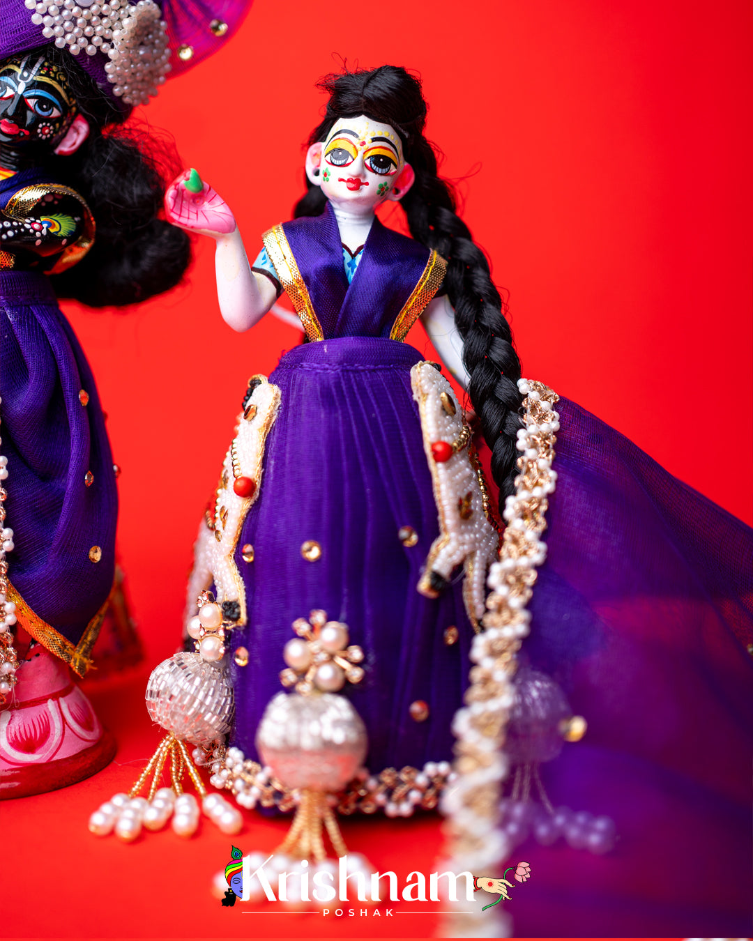 Purple Cow Heavy dress for Radha Krishna ji Krishnam Poshak