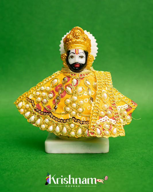 Khatu Shyam Ji Bandhej Heavy Dress (Dress Only) (2-3 Inch Size) - Lord of Universe
