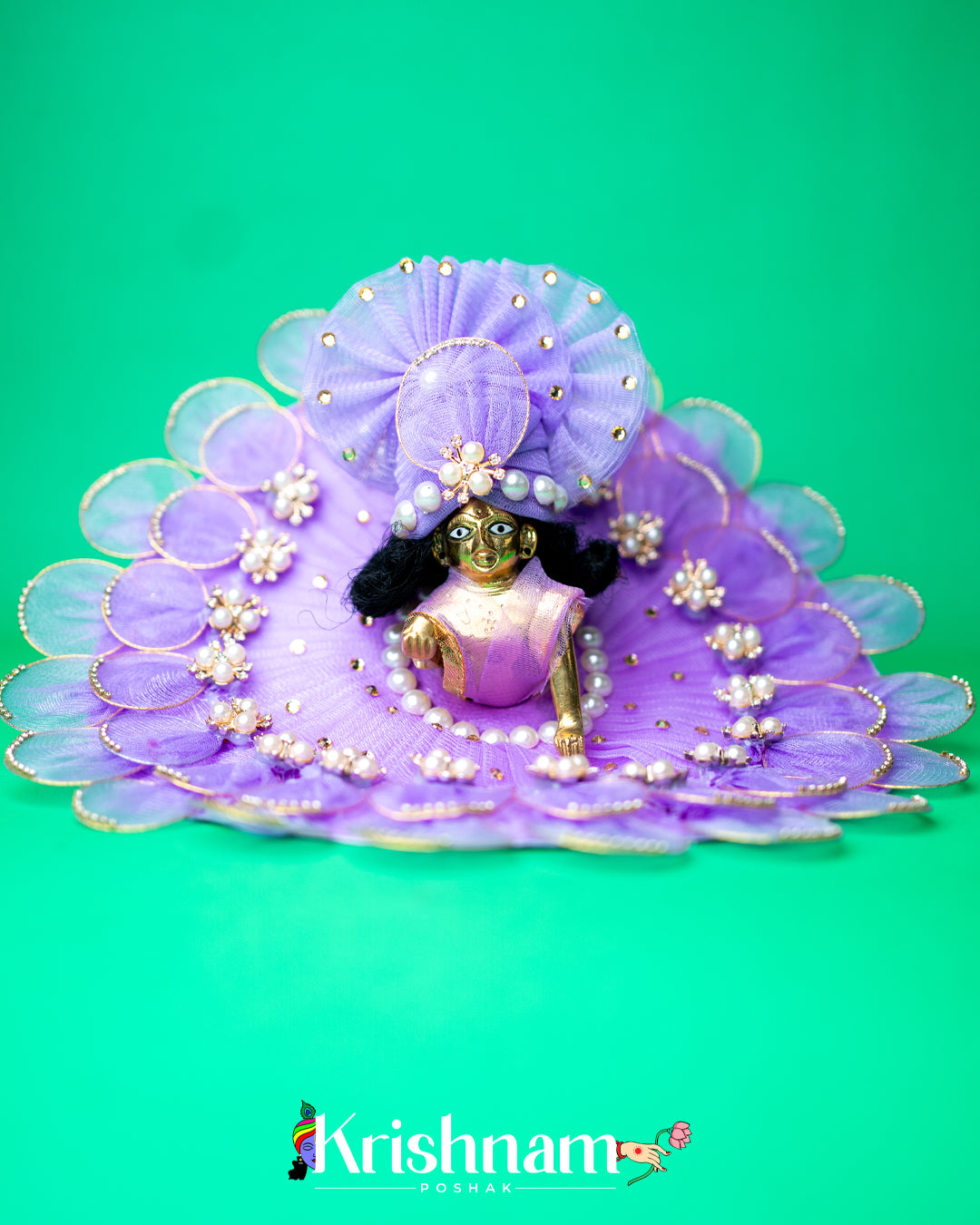 Lavender Heavy dress for laddu gopal ji Krishnam Poshak