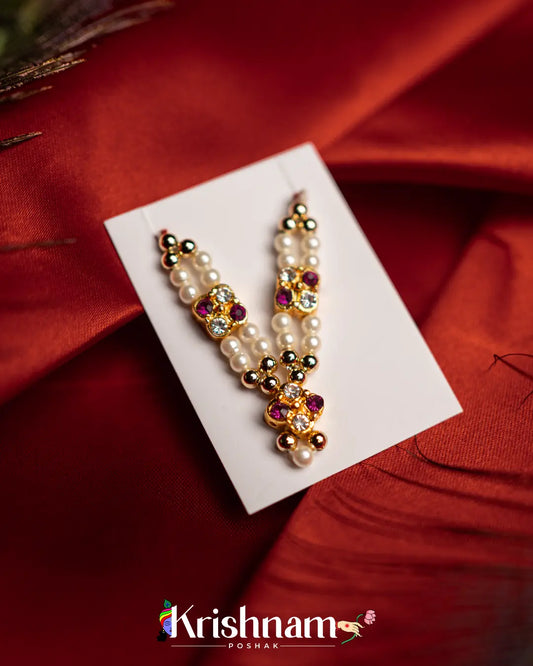 Moti Mala with Kundan for Shri Krishna, Radha & Laddu Gopal Ji (2-5 Size) - Lord of Universe