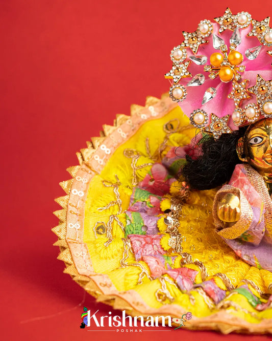 Cotton yellow Dress For Laddu Gopal (Without Pagdi ) - Krishnam Poshak