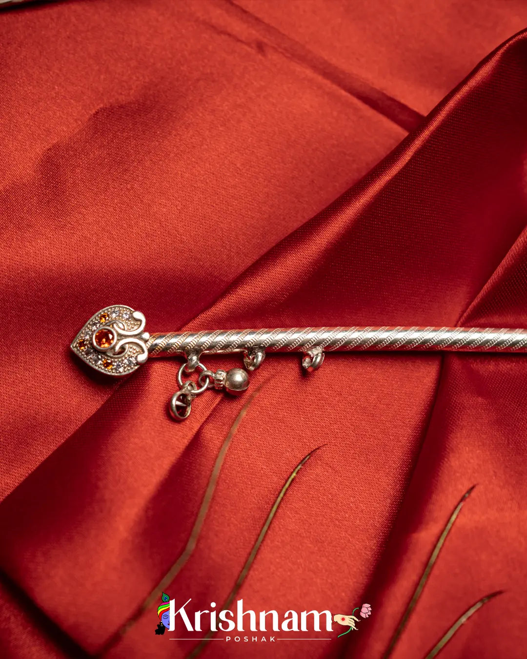 Elegant Holy Silver Handmade Shree Krishna flute & Laddu Gopala Flute (26.5 Grams Approx.) - Lord of Universe