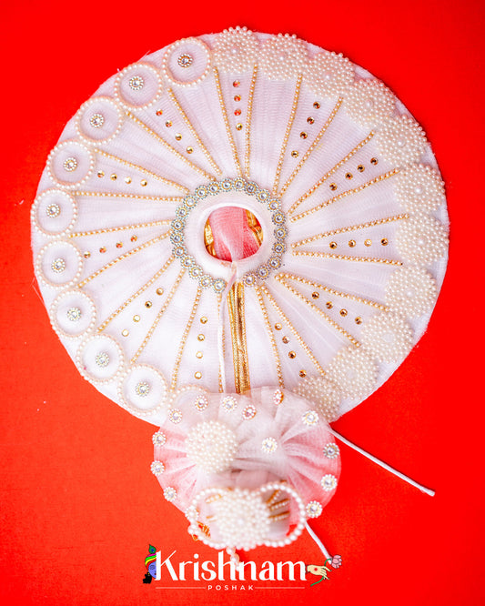 White Heavy dress for laddu gopal ji Krishnam Poshak