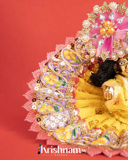 Yellow Net Dress For Laddu Gopal (Without Pagdi ) - Krishnam Poshak