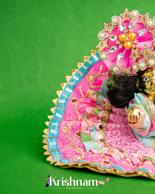 Cotton Baby Pink Dress For Laddu Gopal (Without Pagdi ) - Lord of Universe