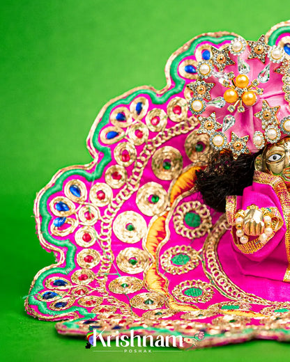 Pink Dress for Laddu Gopal (Pagdi Not Included) Krishnam Poshak