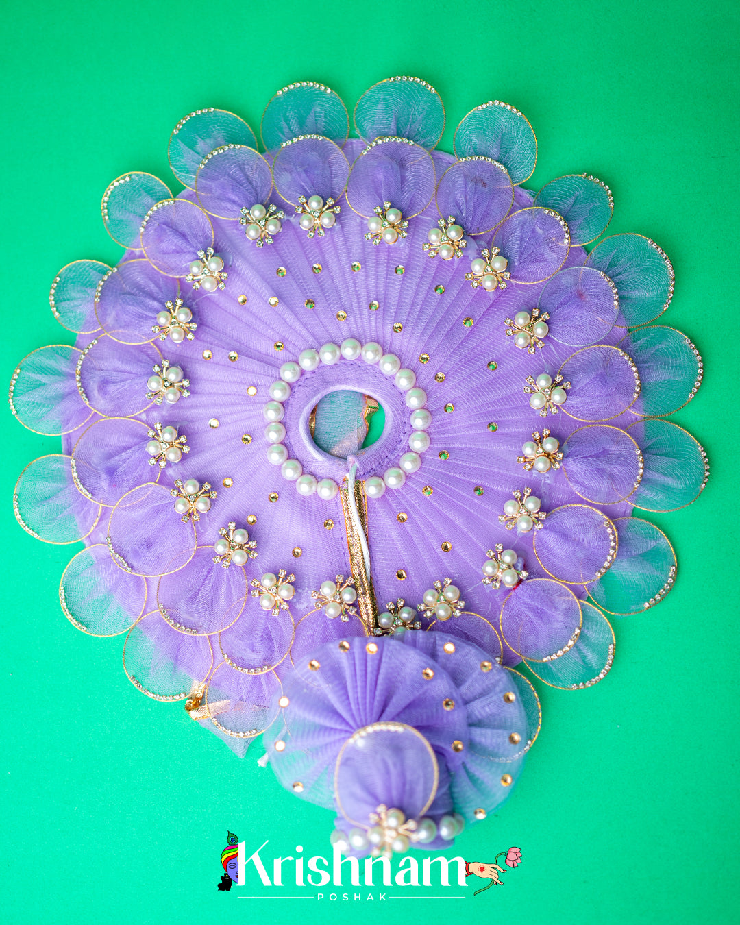 Lavender Heavy dress for laddu gopal ji Krishnam Poshak