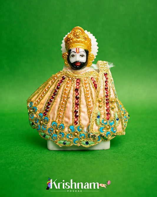 Khatu Shyam Ji Colored Floral Embroidery Heavy Dress (Dress Only) (4 Inch Size) - Lord of Universe