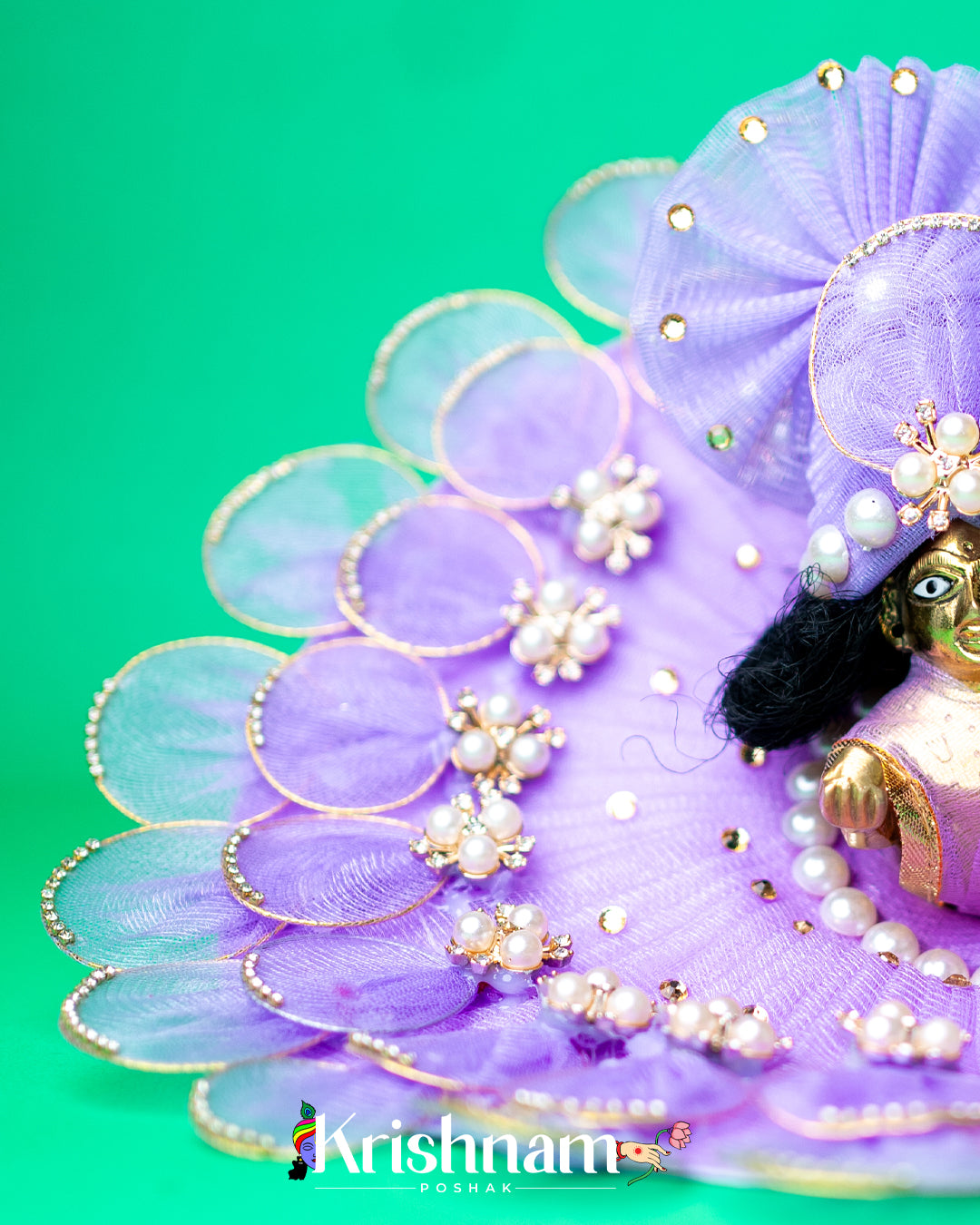 Lavender Heavy dress for laddu gopal ji Krishnam Poshak