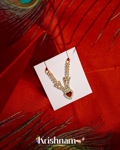 Kundan Heavy Heart Shape Mala for Shri Krishna, Radha & Laddu Gopal Ji (Size 2to5) - Krishnam Poshak