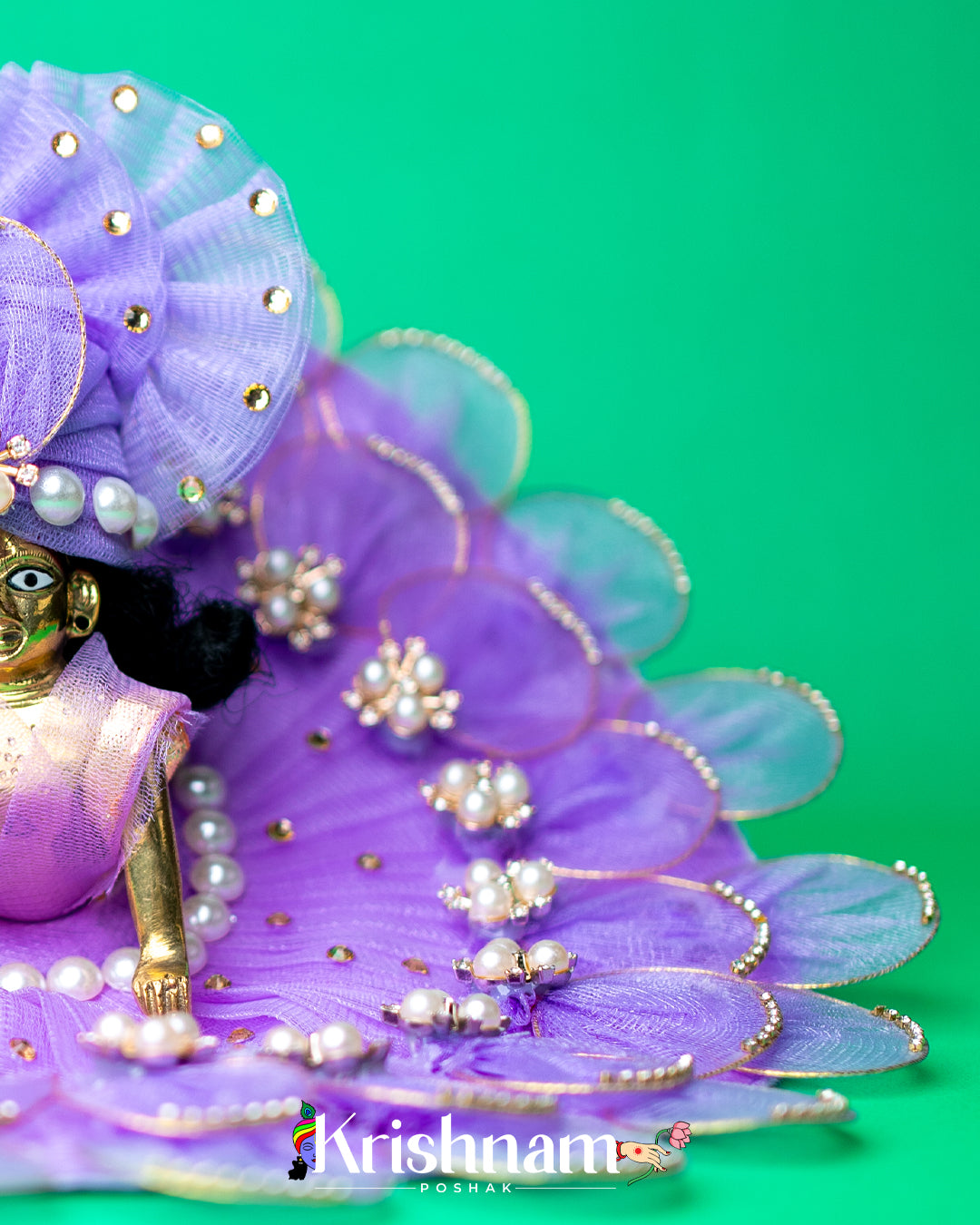 Lavender Heavy dress for laddu gopal ji Krishnam Poshak