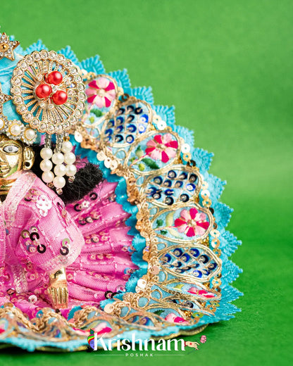 Pink Net Dress For Laddu Gopal (Without Pagdi ) - Krishnam Poshak