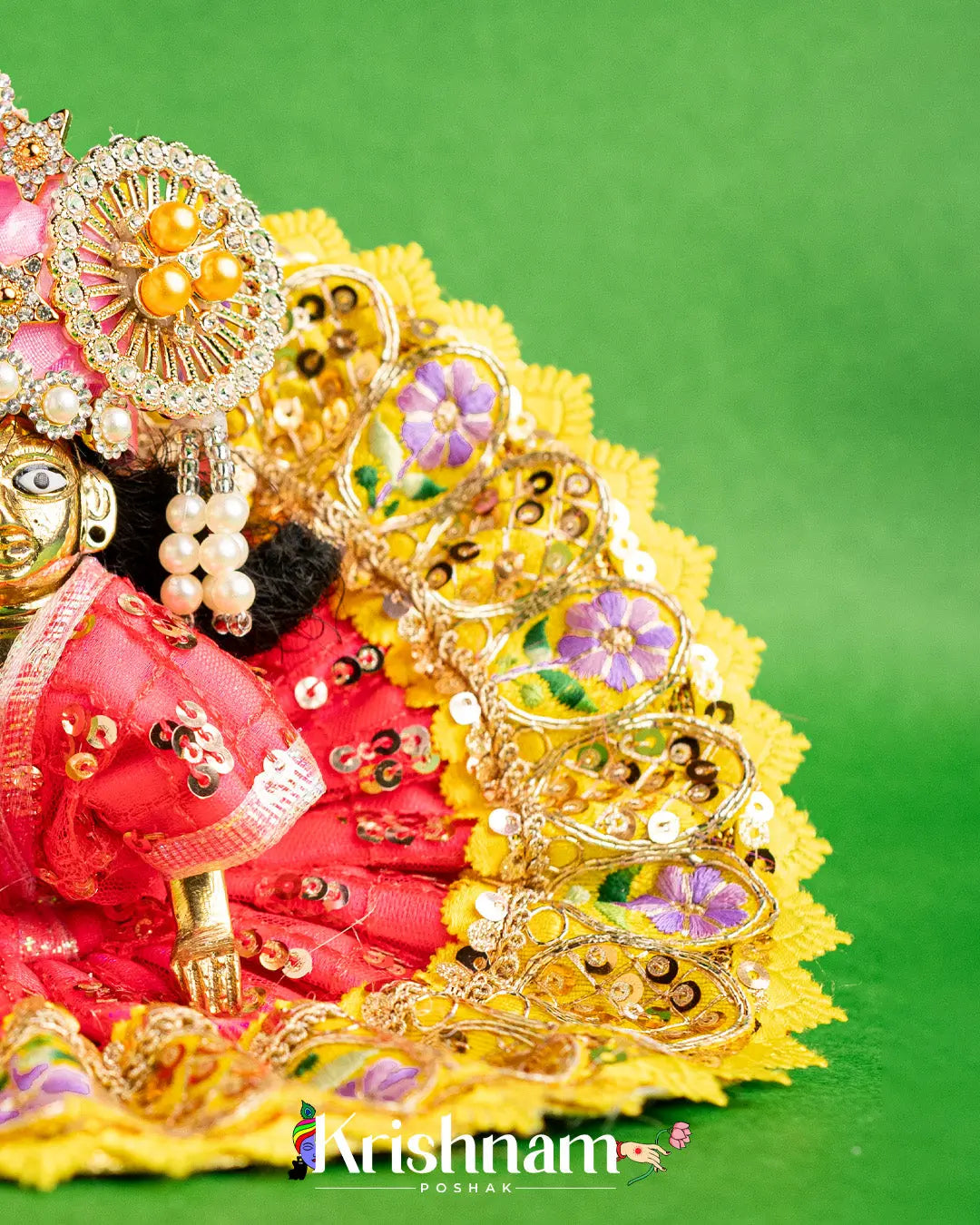 Red Net Dress For Laddu Gopal (Without Pagdi ) - Krishnam Poshak