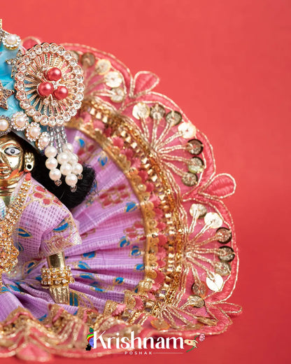 Purple Kota Doria Dress for Laddu Gopal (Pagdi Not Included) Krishnam Poshak