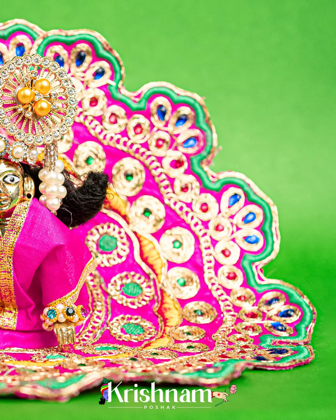Pink Dress for Laddu Gopal (Pagdi Not Included) Krishnam Poshak