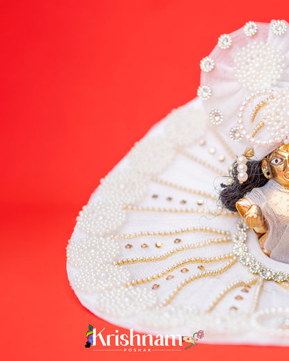 White Heavy dress for laddu gopal ji Krishnam Poshak