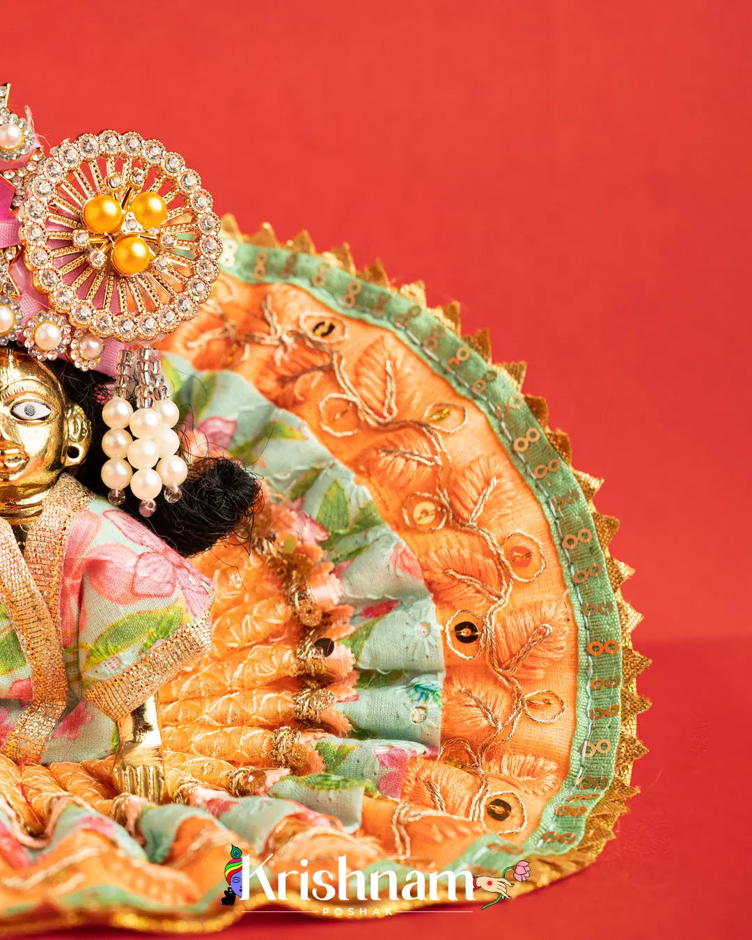 Cotton Orange Dress For Laddu Gopal (Without Pagdi ) - Lord of Universe