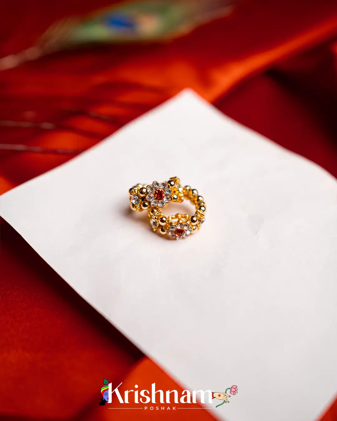 Kundan Kangan for Shree Radha ,Shree Krishna & Laddu Gopal Ji (Fits to Size 0to5) (1 Set) - Krishnam Poshak