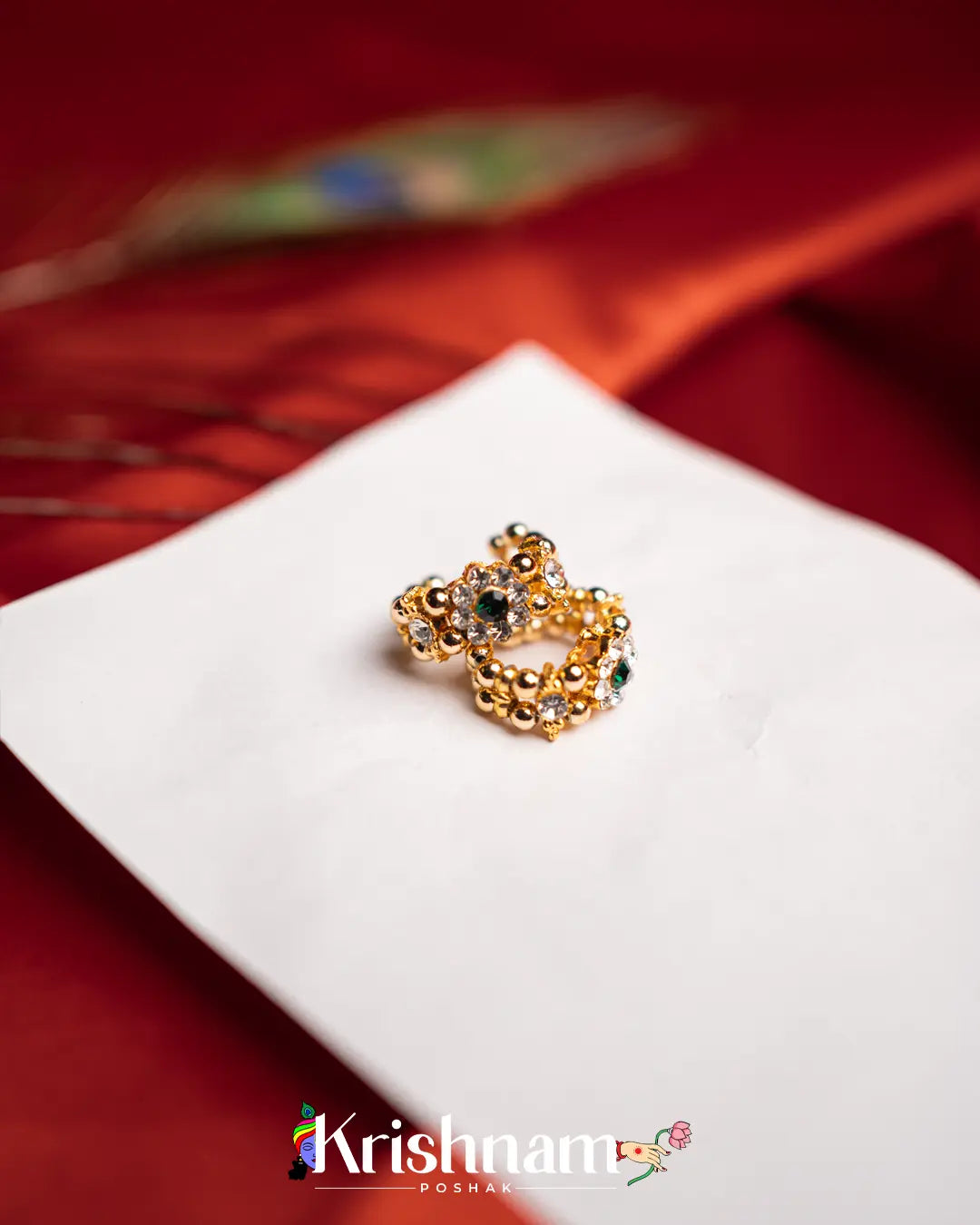 Kundan Kangan for Shree Radha ,Shree Krishna & Laddu Gopal Ji (Fits to Size 0to5) (1 Set) - Krishnam Poshak