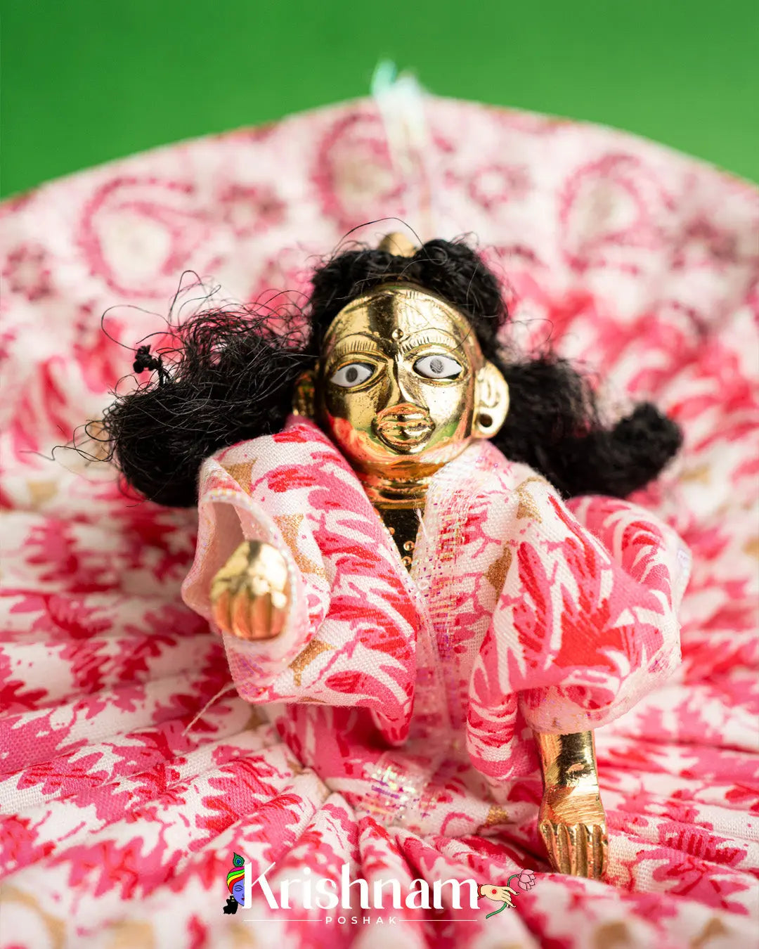 Soft Cotton Pink Dress For Laddu Gopal (Without Pagdi ) - Krishnam Poshak