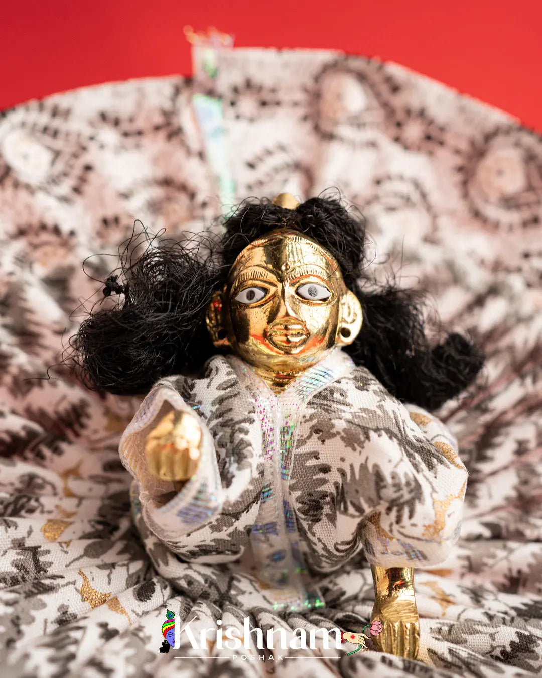 Soft Cotton Grey Dress For Laddu Gopal (Without Pagdi ) - Krishnam Poshak