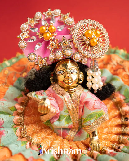 Cotton Orange Dress For Laddu Gopal (Without Pagdi ) - Lord of Universe