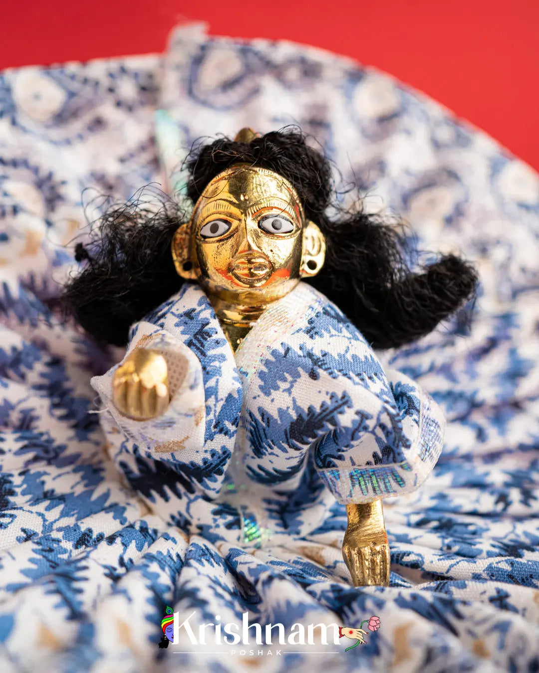 Soft Cotton Blue Dress For Laddu Gopal (Without Pagdi ) - Krishnam Poshak