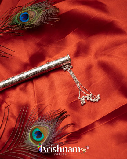 Elegant Holy Silver Handmade Lord Krishna flute, Laddu Gopala Flute (71 Grams Approx.) - Krishnam Poshak