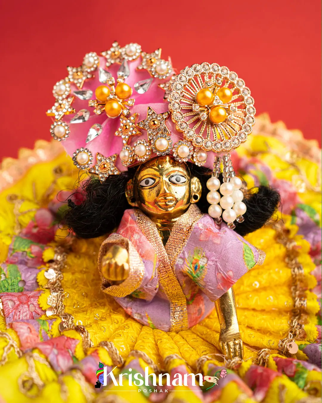 Cotton yellow Dress For Laddu Gopal (Without Pagdi ) - Lord of Universe