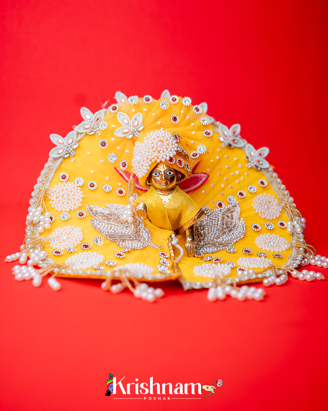 Yellow Lotus Heavy dress for laddu gopal ji Krishnam Poshak